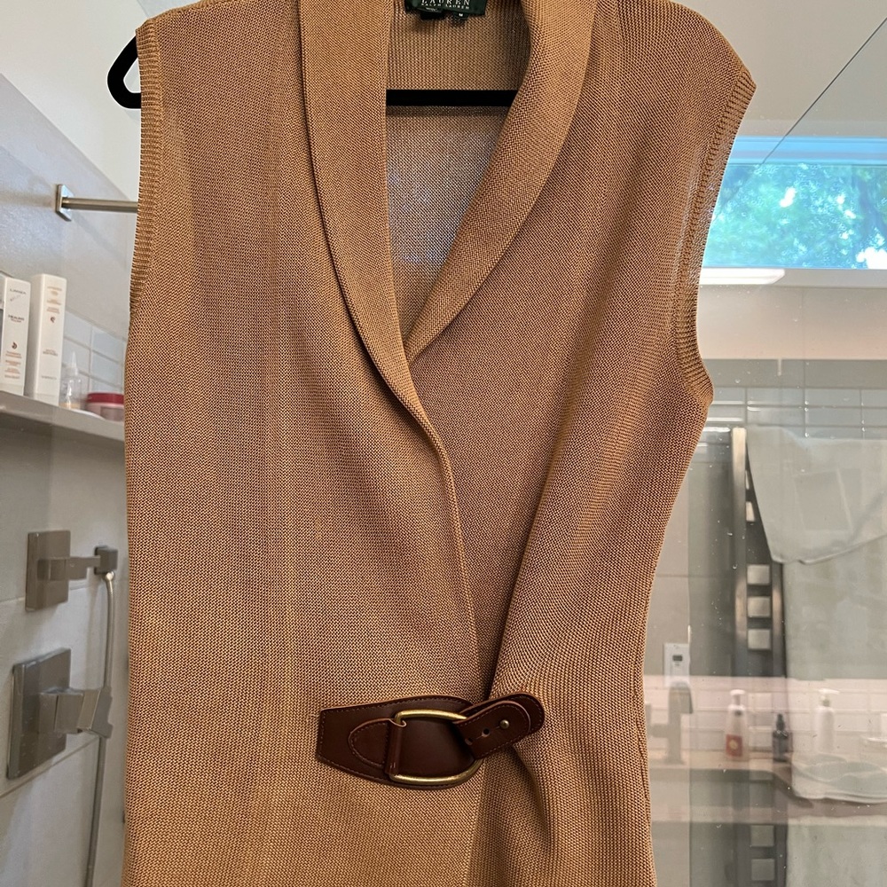 Woman’s Ralph Lauren knit vest / light brown/ medium